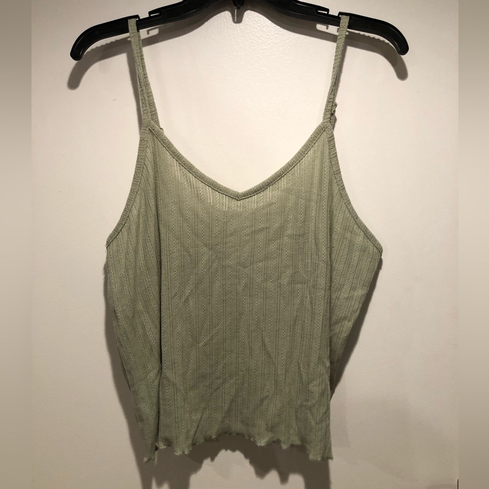 Sage Crop Spaghetti Strap Top